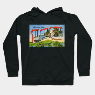 Greetings from Wausau, Wisconsin - Vintage Large Letter Postcard Hoodie